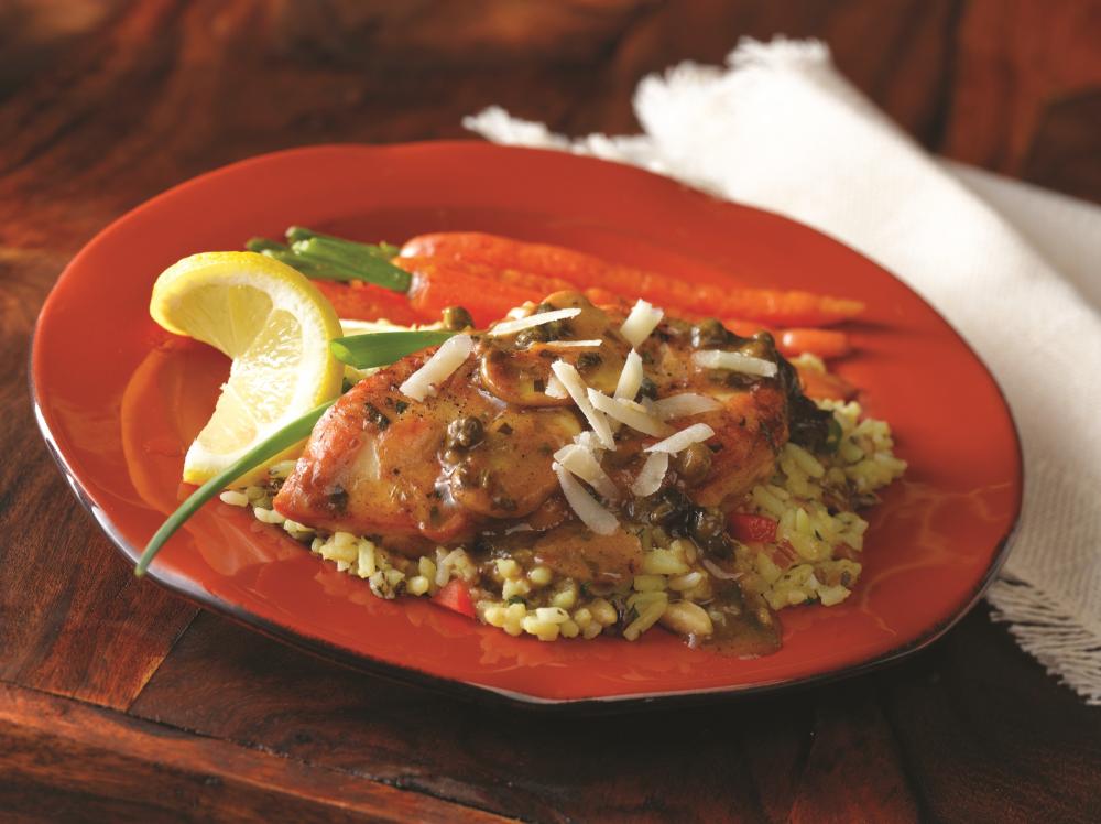 A feast fit for a priest - Chicken piccata with mushrooms